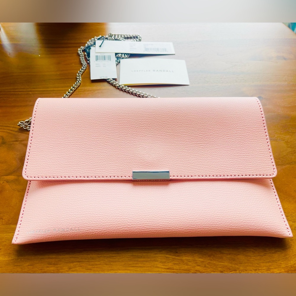 Loeffler Randall Pink Leather Crossbody Handbag / Clutch NWT
